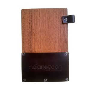 Custom Dark Oak Bill Folder With PU Pocket and Pen Holder