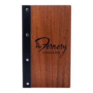 Slimline Wrap Around Dark Oak Wooden Menu Folder