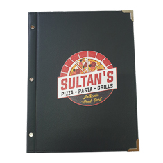 Home 4 A4 Leatherette Ex-Stock Menu Cover With Uv Printed Logo