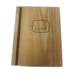 A4 Wooden Menu Covers In Light Oak With Engraved Logo