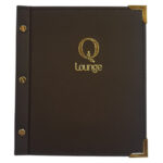 A5 Leatherette Menu Folder With Gold Foil Logo And Fittings &Ndash;