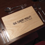 Light Oak Wooden Placemat With Laser Engraving - Custom Restaurant Placemats
