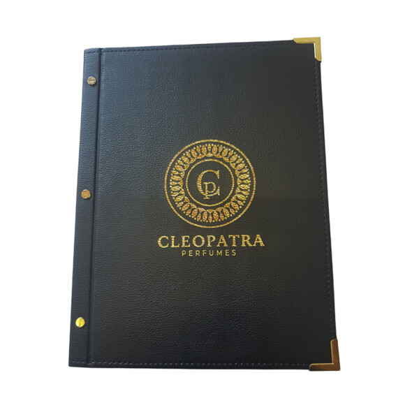 A4 Leatherette Menu Cover With Gold Foil Logo