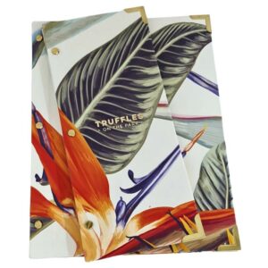 Water Color Floral Leatherette Printed Menu Cover
